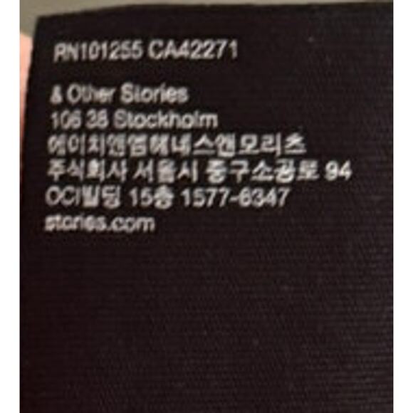 & OTHER STORIES Midi Ruffle Tie Button Front Viscose Ditsy Floral Dress 4 Black - Picture 4 of 6